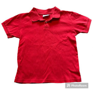 Little English Boys Size 8 Red Polo Shirt 100% Cotton Casual Comfort